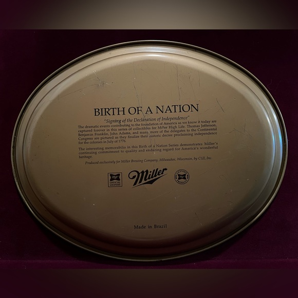 Miller Highlife Declaration of Independence Tin Platter - Picture 2 of 5